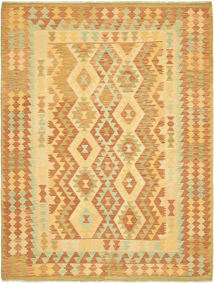 5' x 6' 6 Hand Woven Kilim Waziri Wool Rug