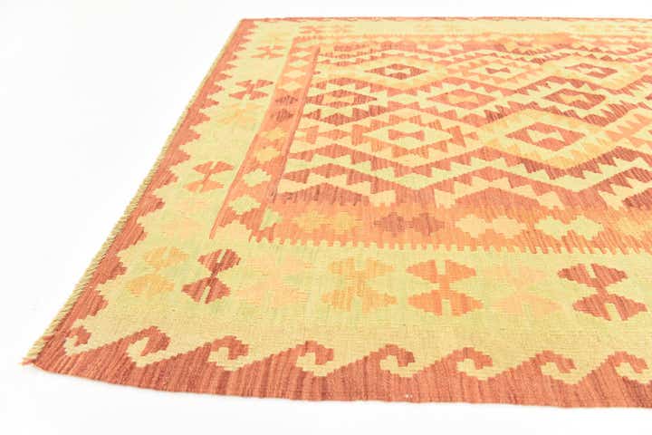 4' 10 x 6' 4 Hand Woven Kilim Waziri Wool Rug