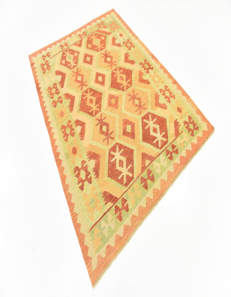 Detail image of 5' x 6' 6  Hand Woven Kilim Waziri Wool Rug