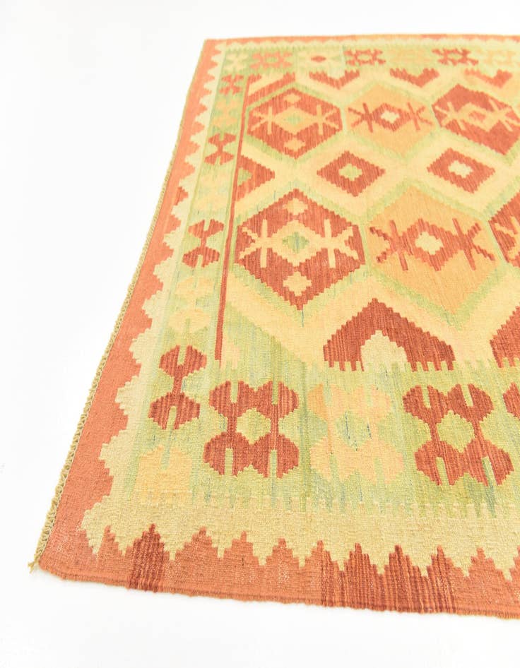 Detail image of 5' x 6' 6  Hand Woven Kilim Waziri Wool Rug