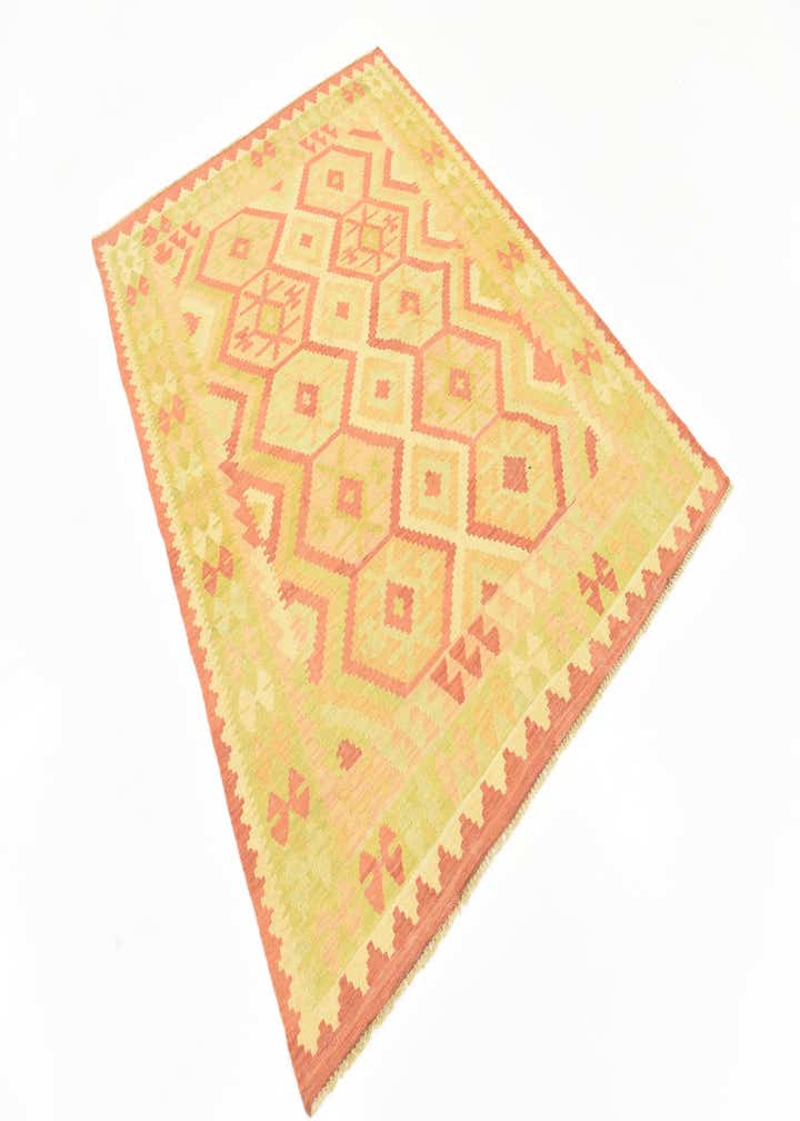 4' 9 x 6' 5 Hand Woven Kilim Waziri Wool Rug