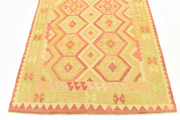 4' 9 x 6' 5 Hand Woven Kilim Waziri Wool Rug