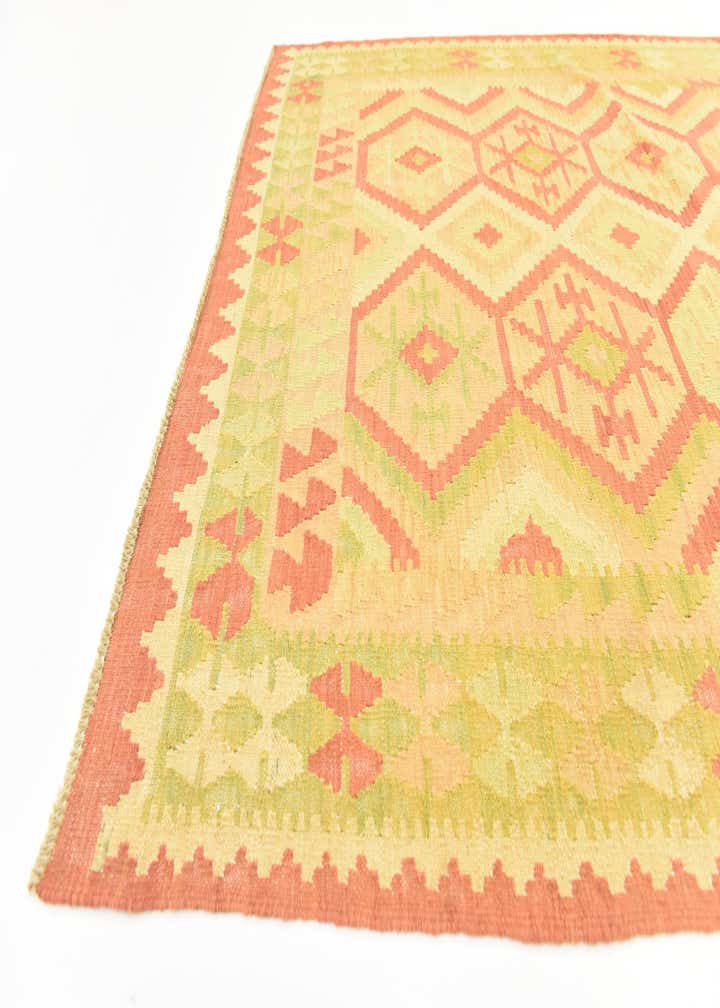 4' 9 x 6' 5 Hand Woven Kilim Waziri Wool Rug