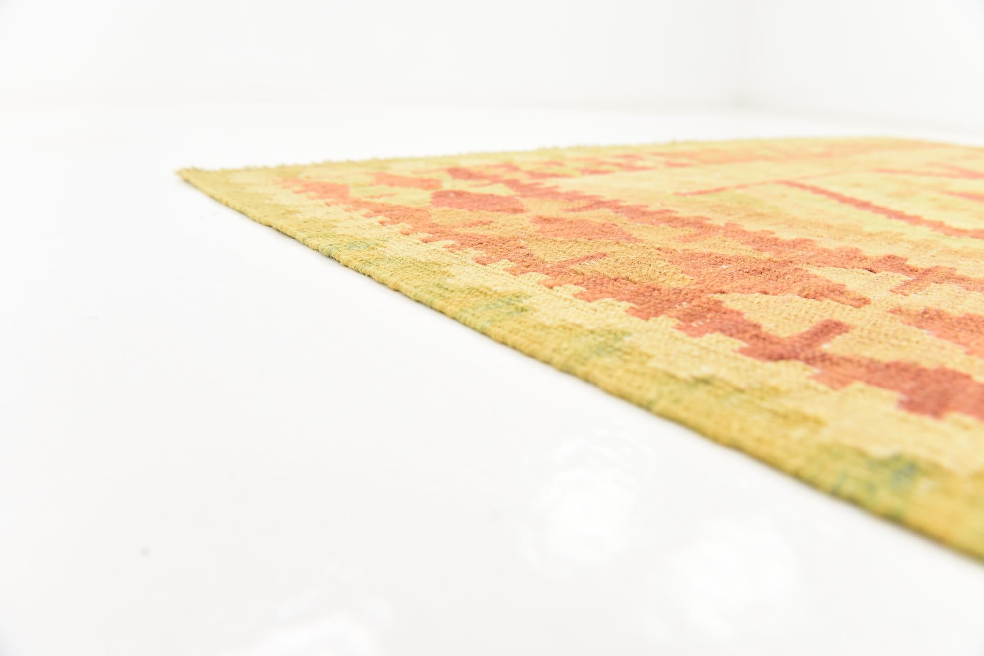 4' 9 x 6' 8 Hand Woven Kilim Waziri Wool Rug