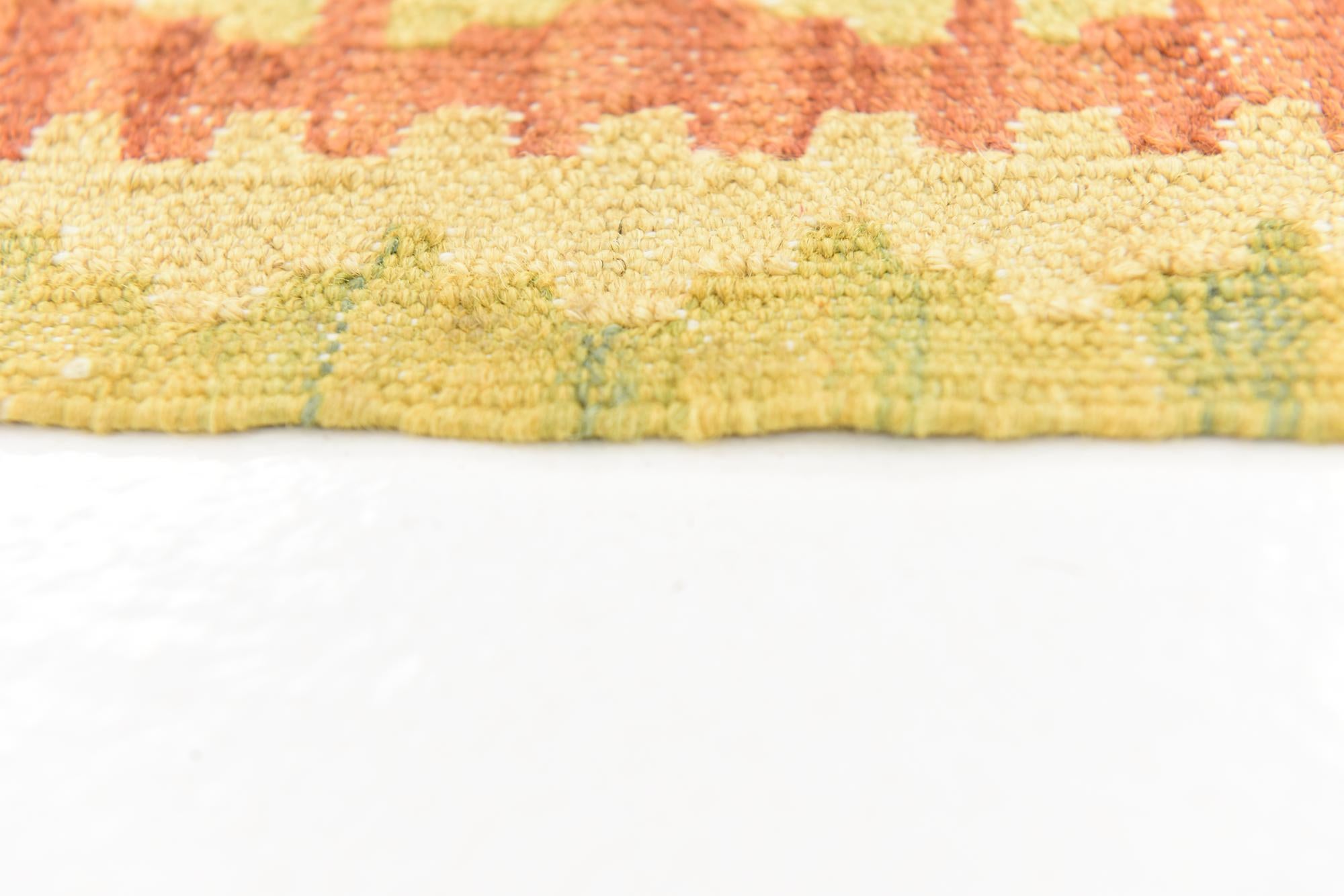4' 9 x 6' 8 Hand Woven Kilim Waziri Wool Rug