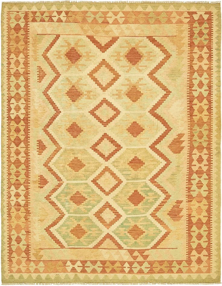 Detail image of 4' 9 x 6' 8 Hand Woven Kilim Waziri Wool Rug
