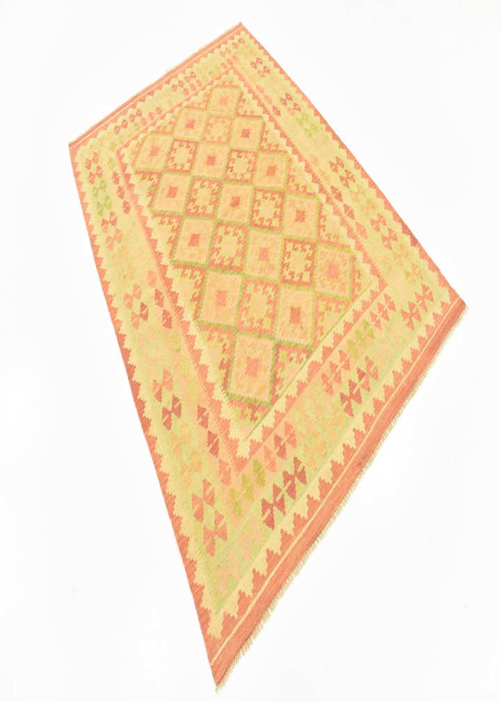 4' 10 x 6' 7 Hand Woven Kilim Waziri Wool Rug