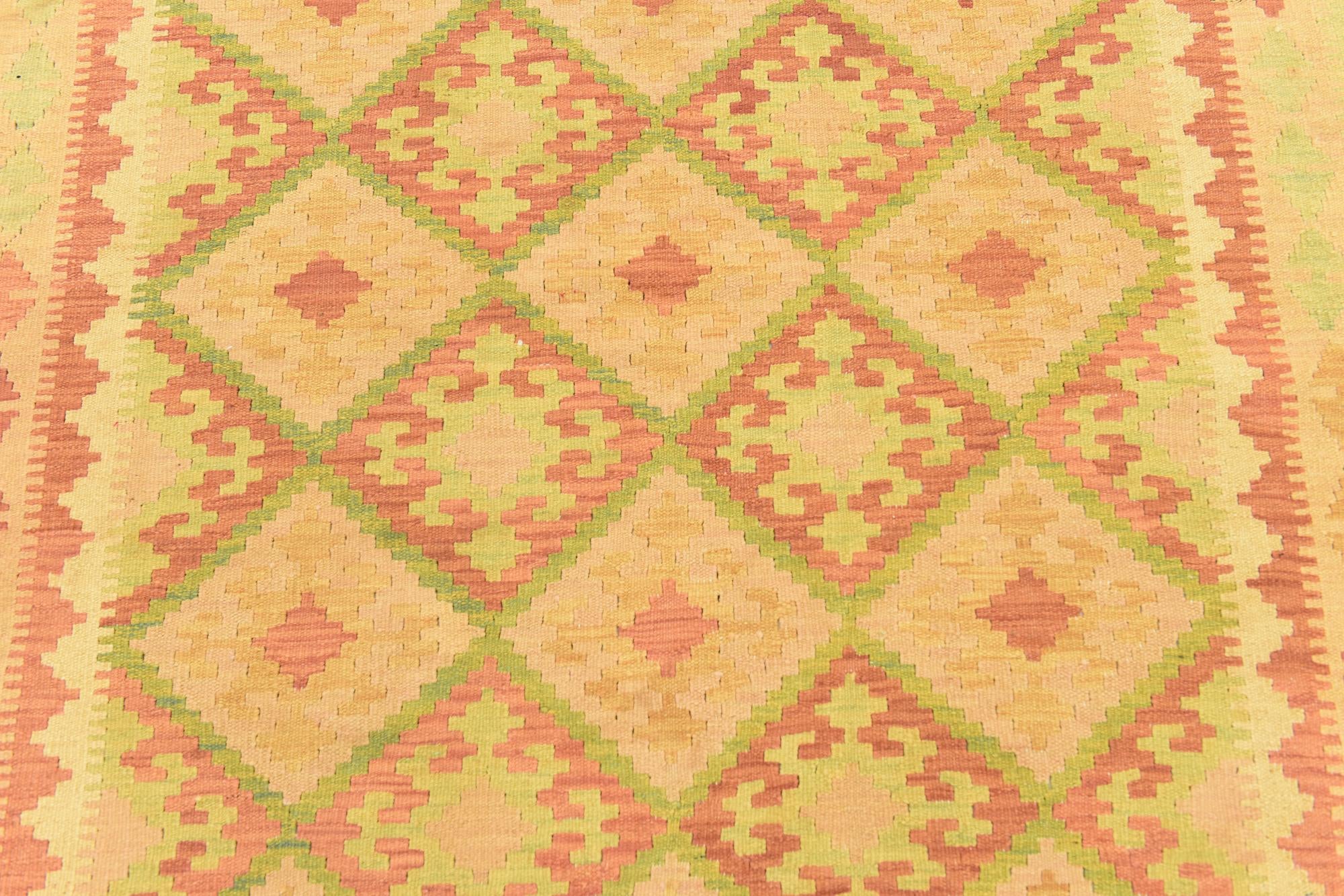 4' 10 x 6' 7 Hand Woven Kilim Waziri Wool Rug