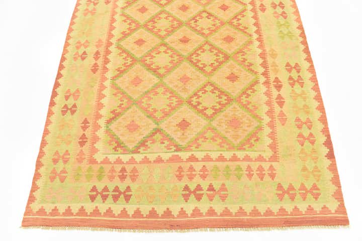 4' 10 x 6' 7 Hand Woven Kilim Waziri Wool Rug