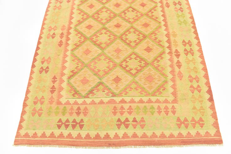 Detail image of 4' 10 x 6' 7 Hand Woven Kilim Waziri Wool Rug