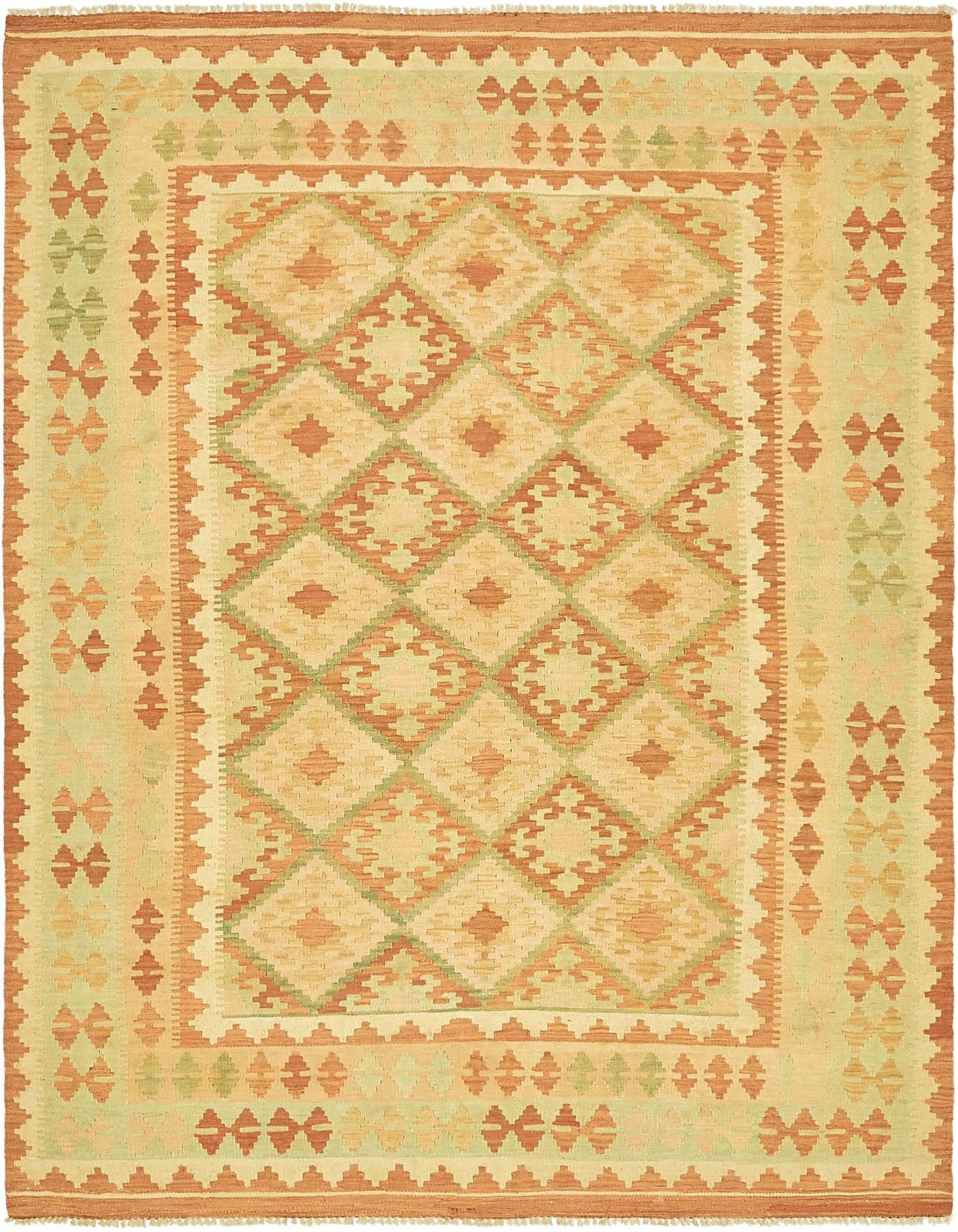 4' 10 x 6' 7 Hand Woven Kilim Waziri Wool Rug
