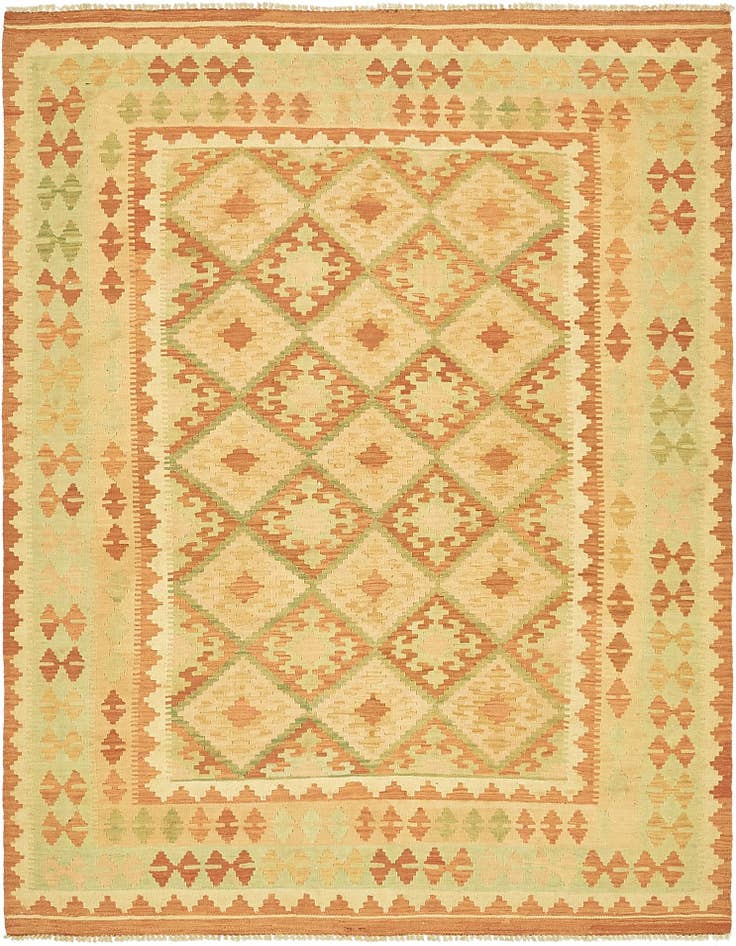 Detail image of 4' 10 x 6' 7 Hand Woven Kilim Waziri Wool Rug