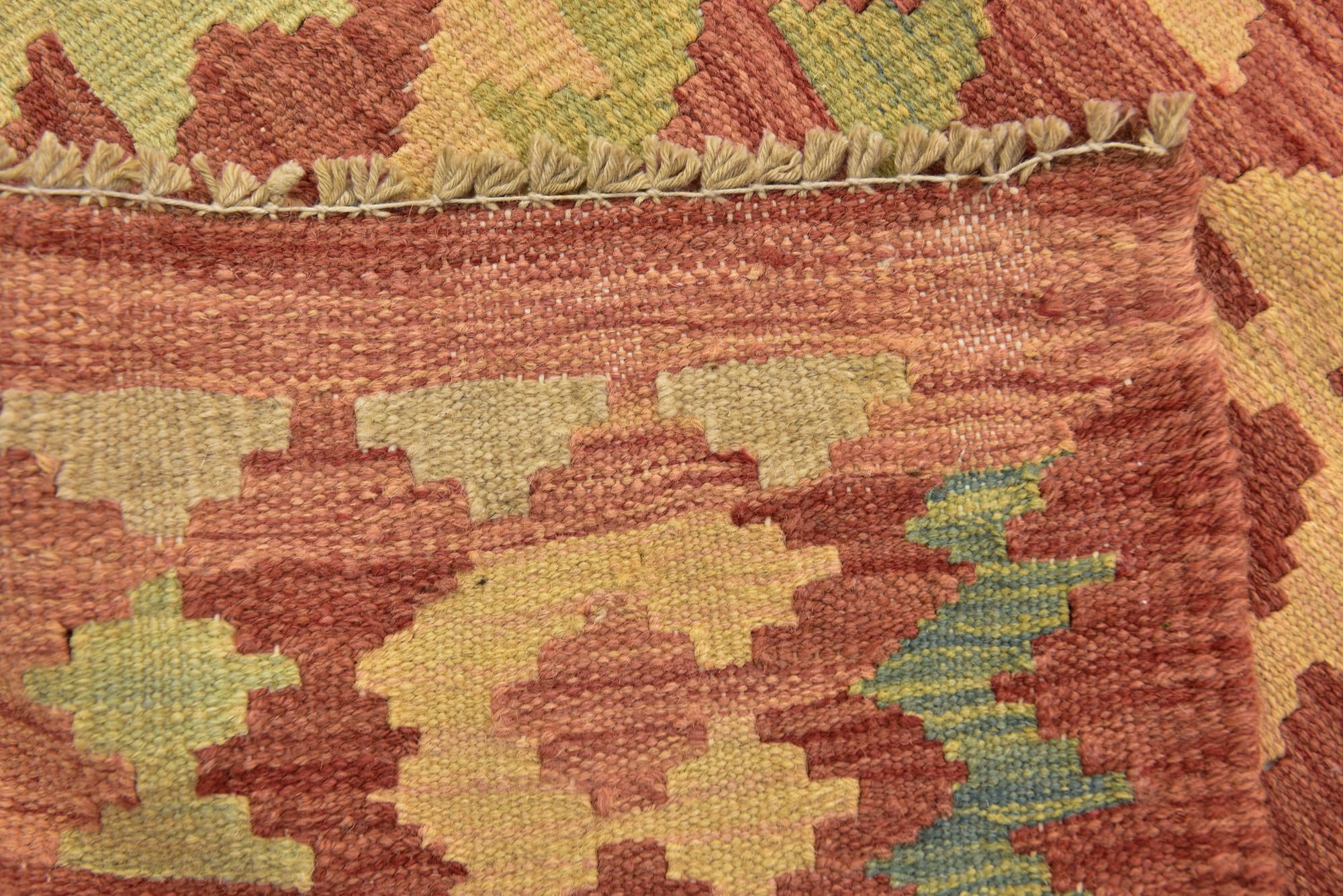 3' 7 x 5' Hand Woven Kilim Waziri Wool Rug