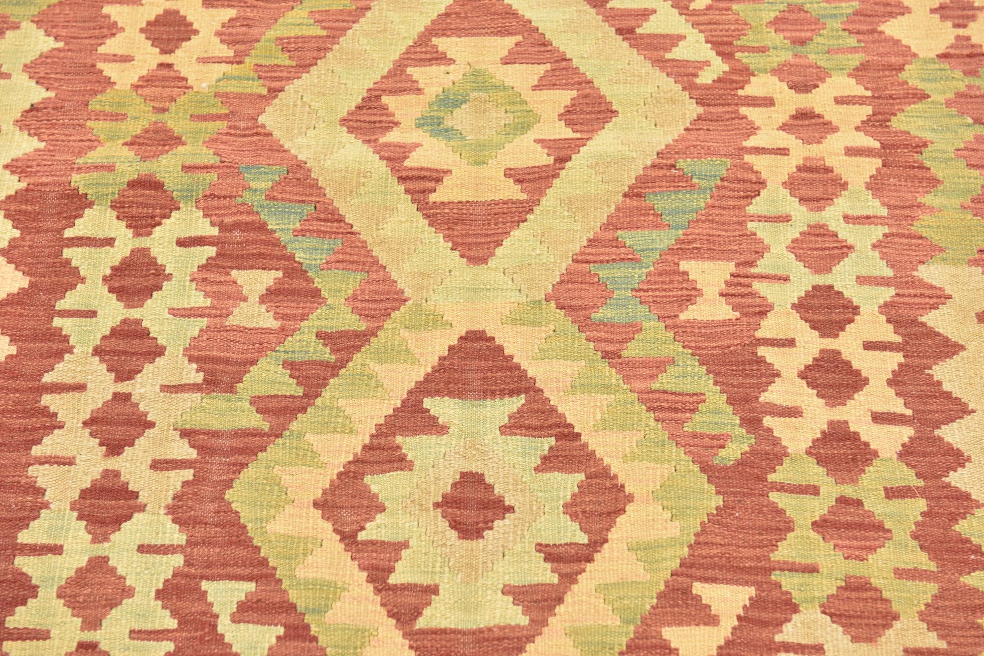 3' 7 x 5' Hand Woven Kilim Waziri Wool Rug