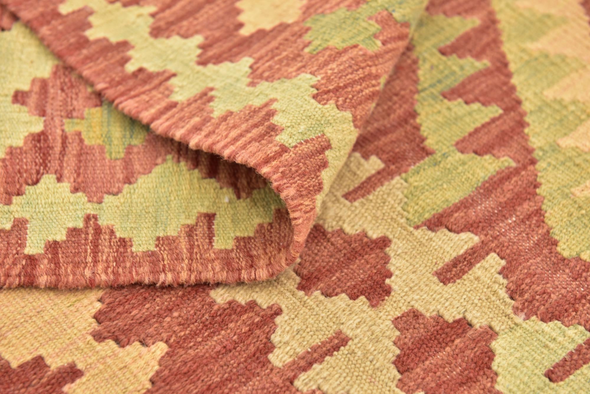 3' 7 x 5' Hand Woven Kilim Waziri Wool Rug