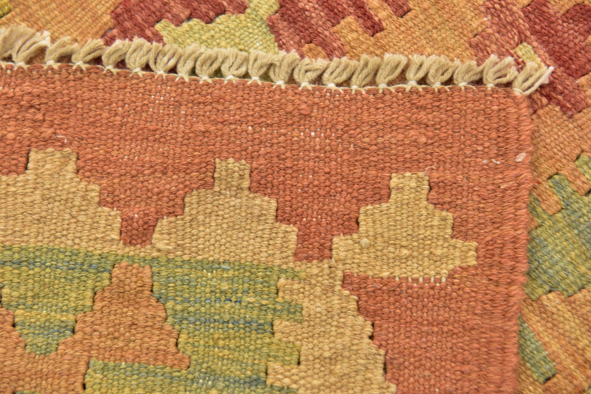 3' 2 x 5' Hand Woven Kilim Waziri Wool Rug