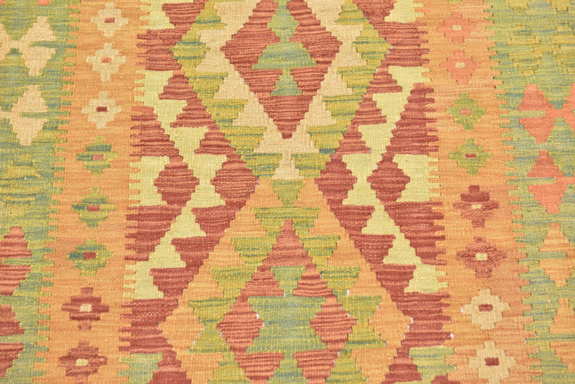 3' 2 x 5' Hand Woven Kilim Waziri Wool Rug