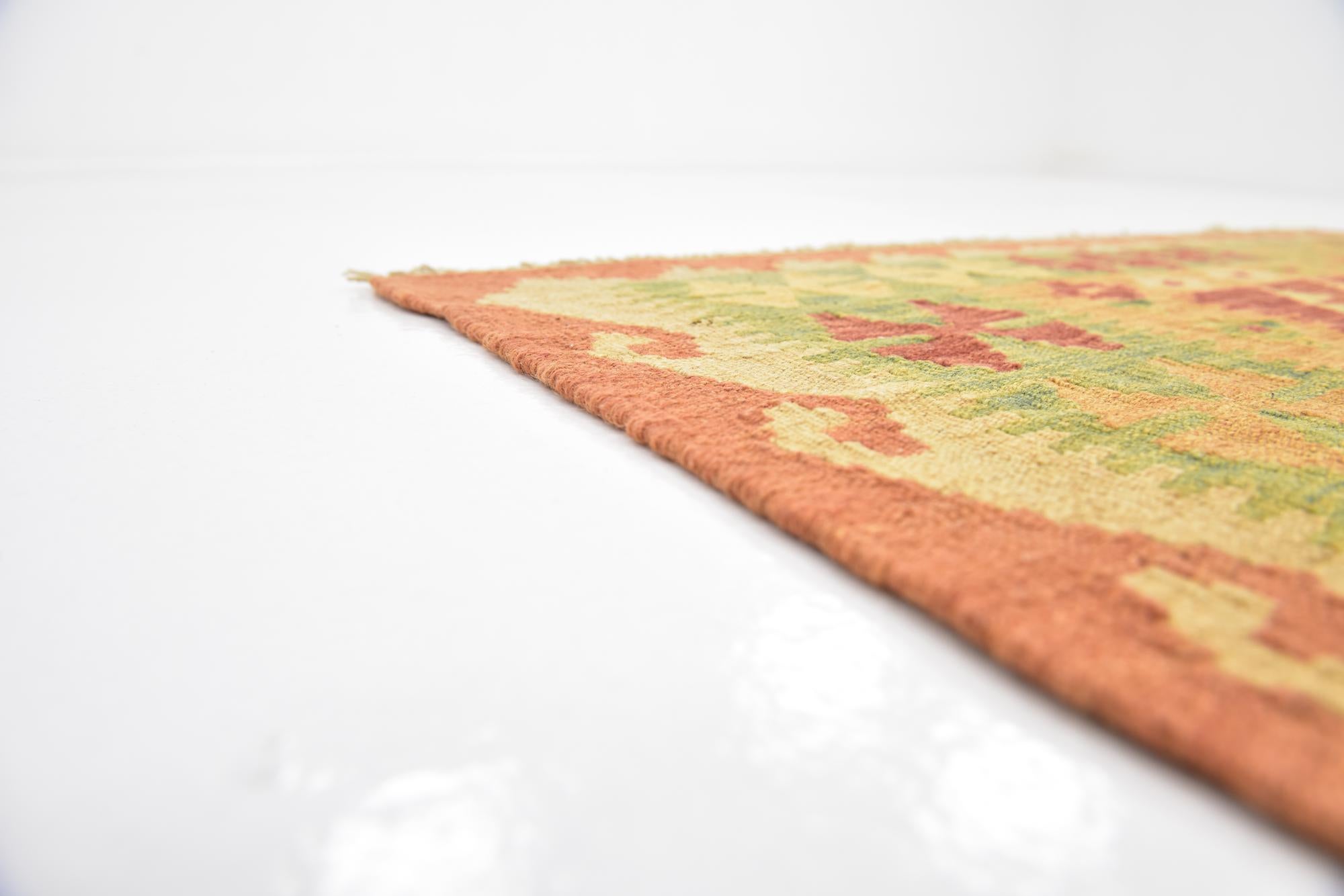 3' 2 x 5' Hand Woven Kilim Waziri Wool Rug