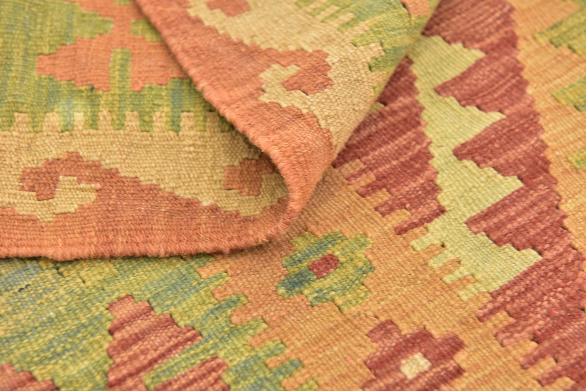 3' 2 x 5' Hand Woven Kilim Waziri Wool Rug