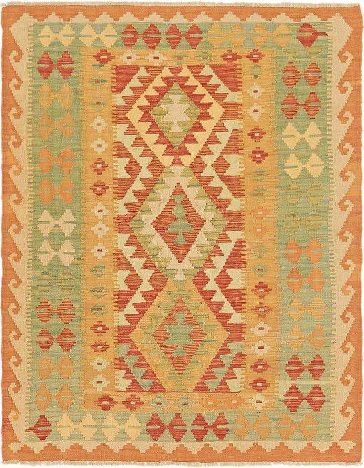 Detail image of 3' 2 x 5' Hand Woven Kilim Waziri Wool Rug