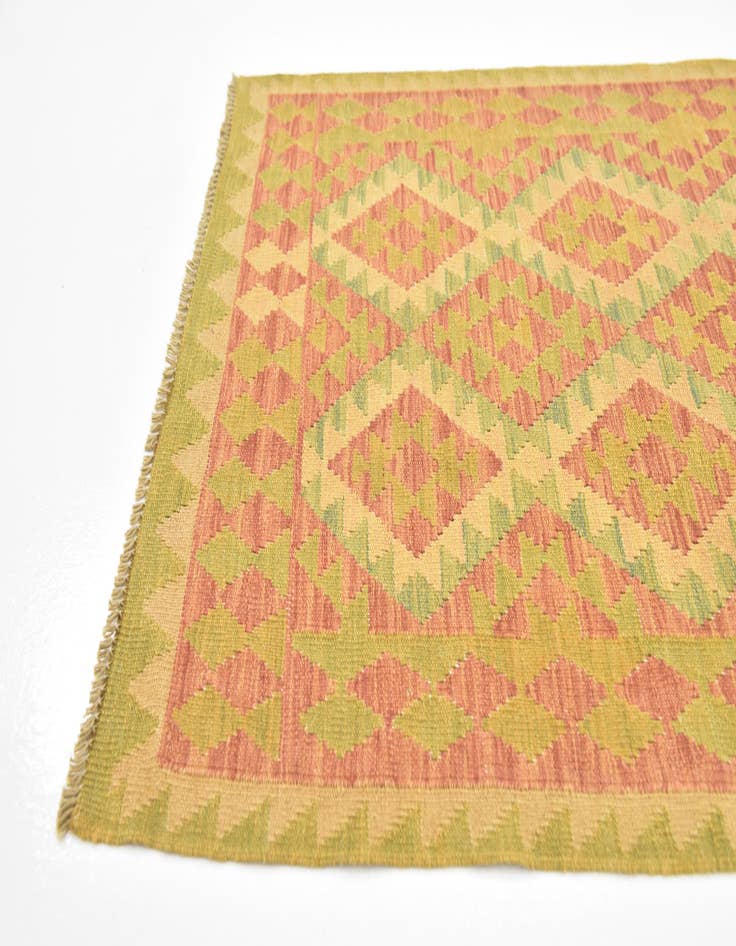 Detail image of 3' x 5' 2 Hand Woven Kilim Waziri Wool Rug