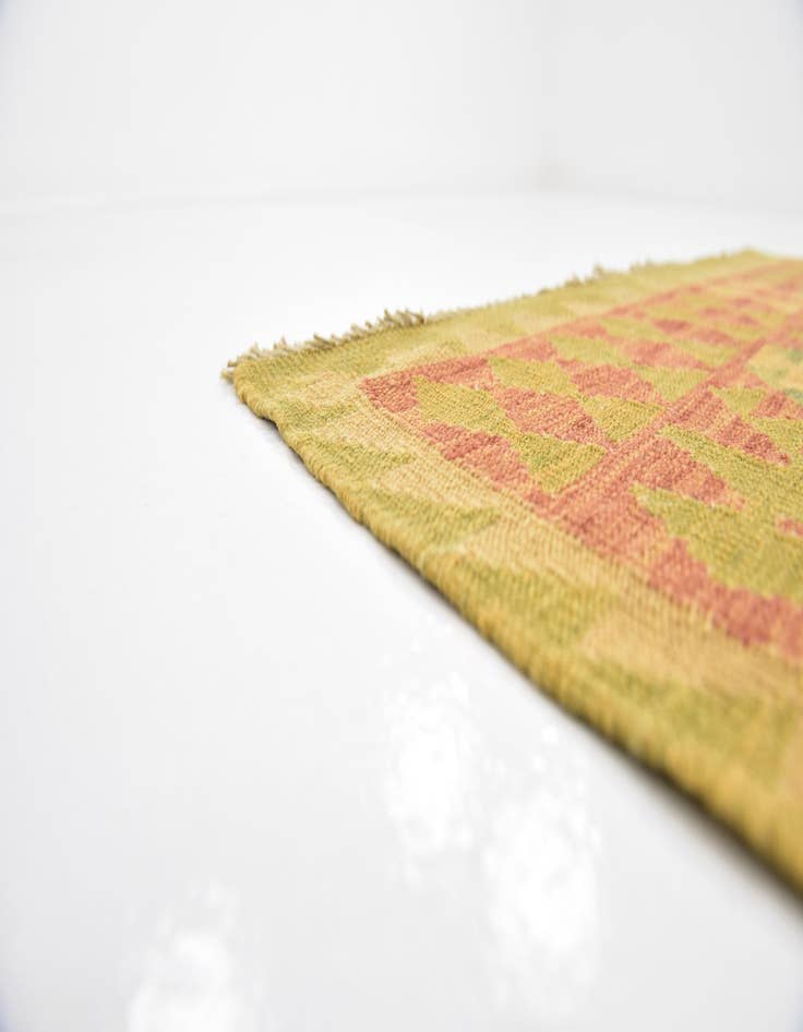 Detail image of 3' x 5' 2  Hand Woven Kilim Waziri Wool Rug