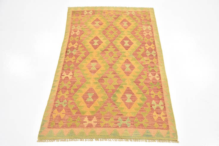 Detail image of 3' x 5' 2 Hand Woven Kilim Waziri Wool Rug
