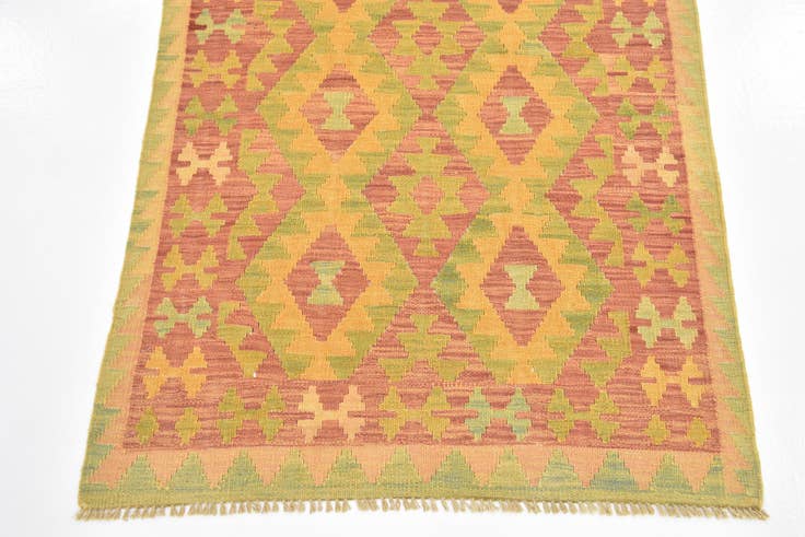 Detail image of 3' x 5' 2 Hand Woven Kilim Waziri Wool Rug