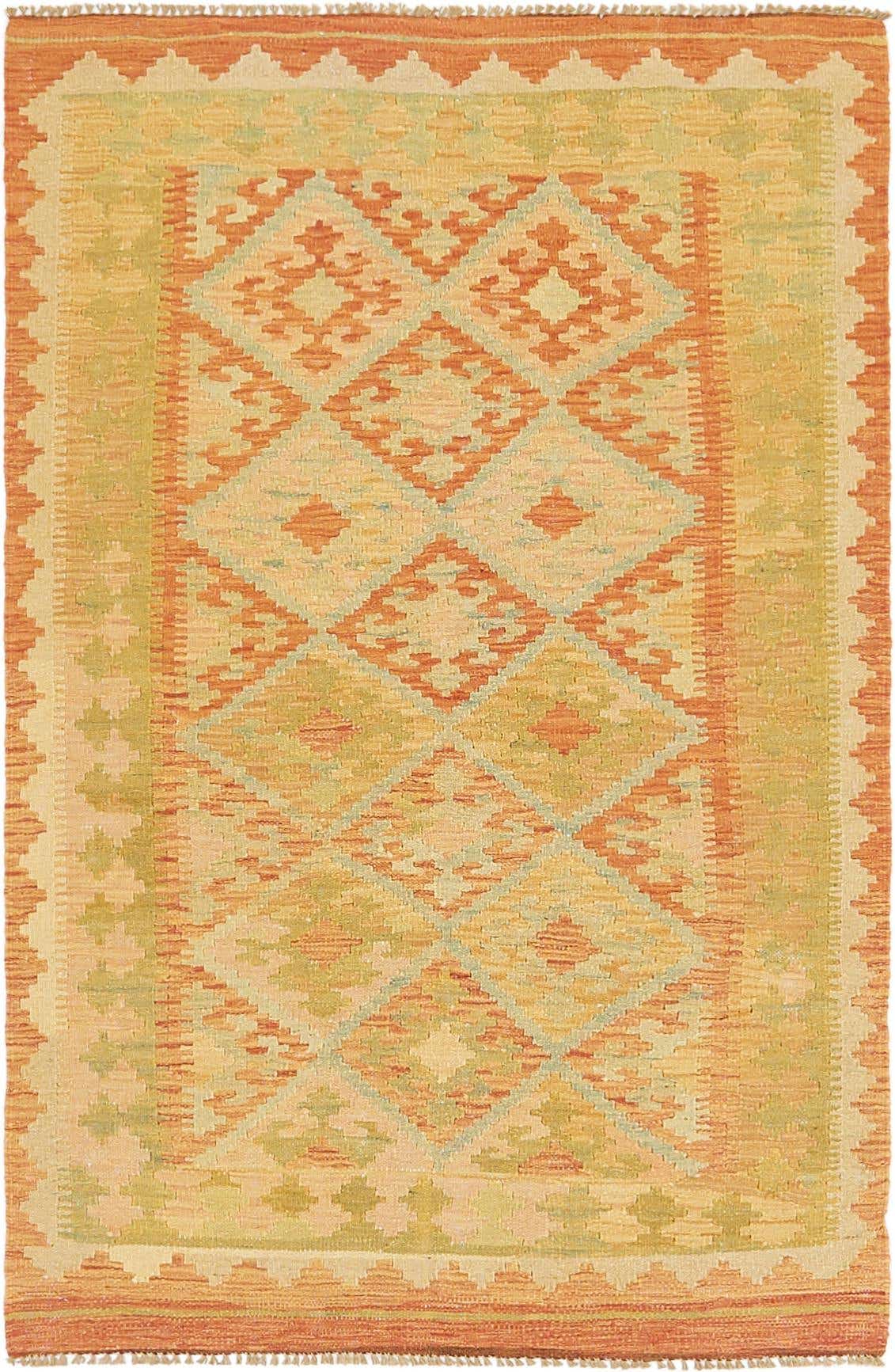 3' 2 x 5' Hand Woven Kilim Waziri Wool Rug