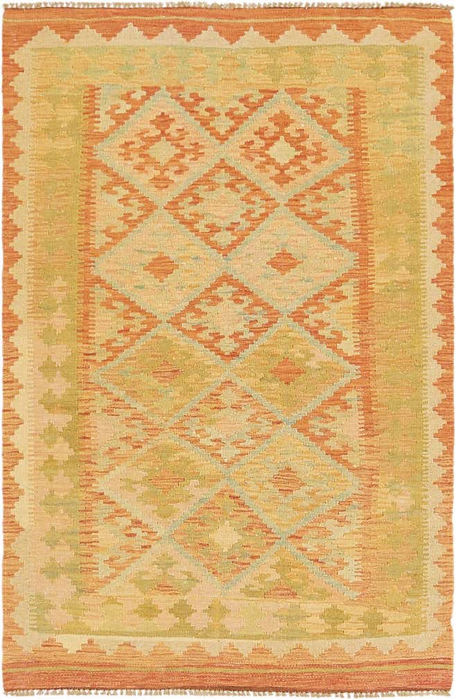 3' 2 x 5' Hand Woven Kilim Waziri Wool Rug