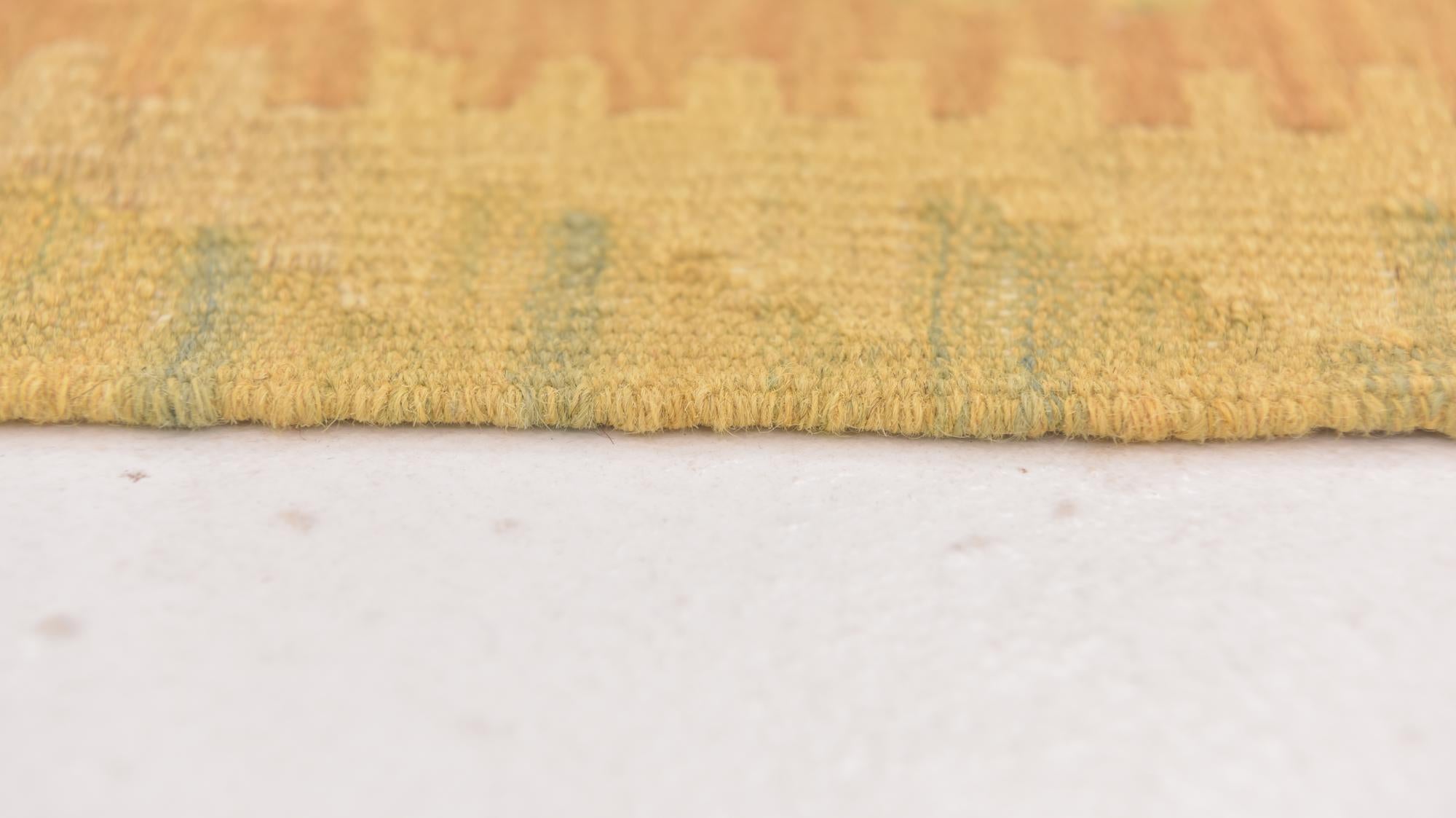 3' 4 x 4' 9 Hand Woven Kilim Waziri Wool Rug