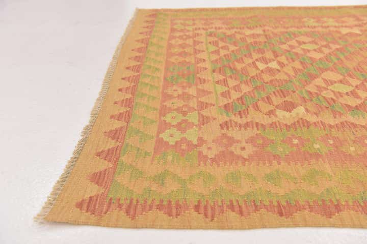 3' 4 x 5' Hand Woven Kilim Waziri Wool Rug