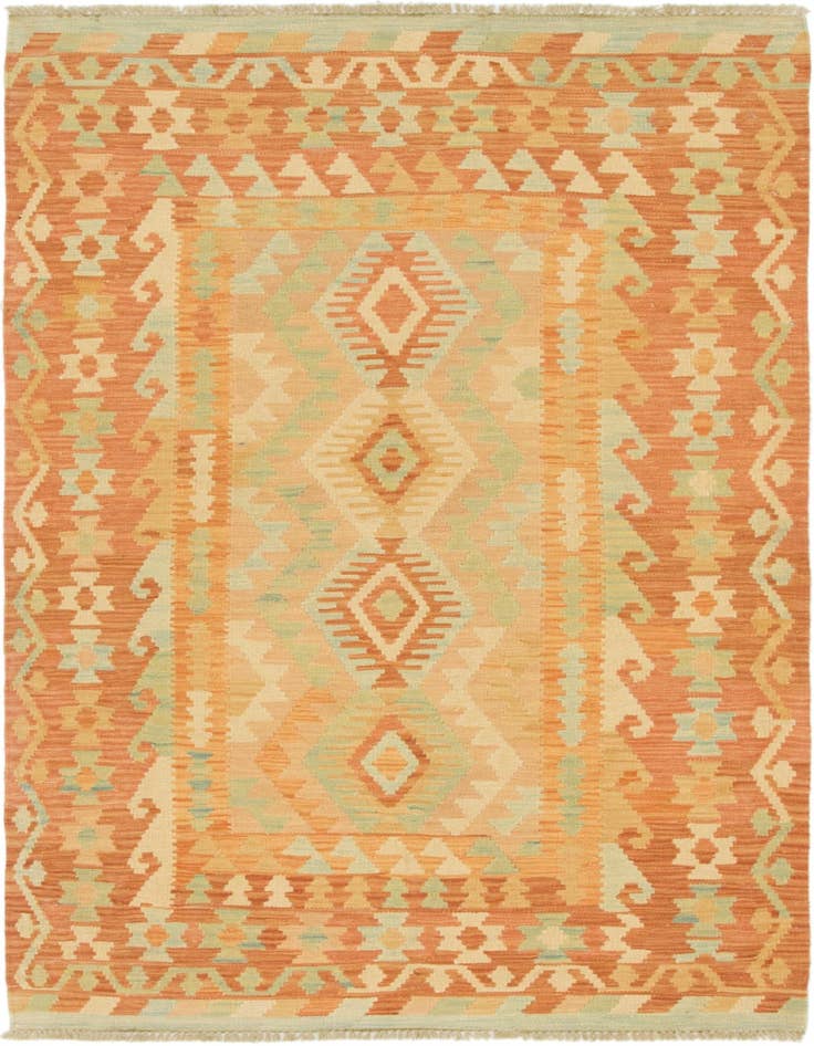 Detail image of 3' 4 x 5' 2 Hand Woven Kilim Waziri Wool Rug