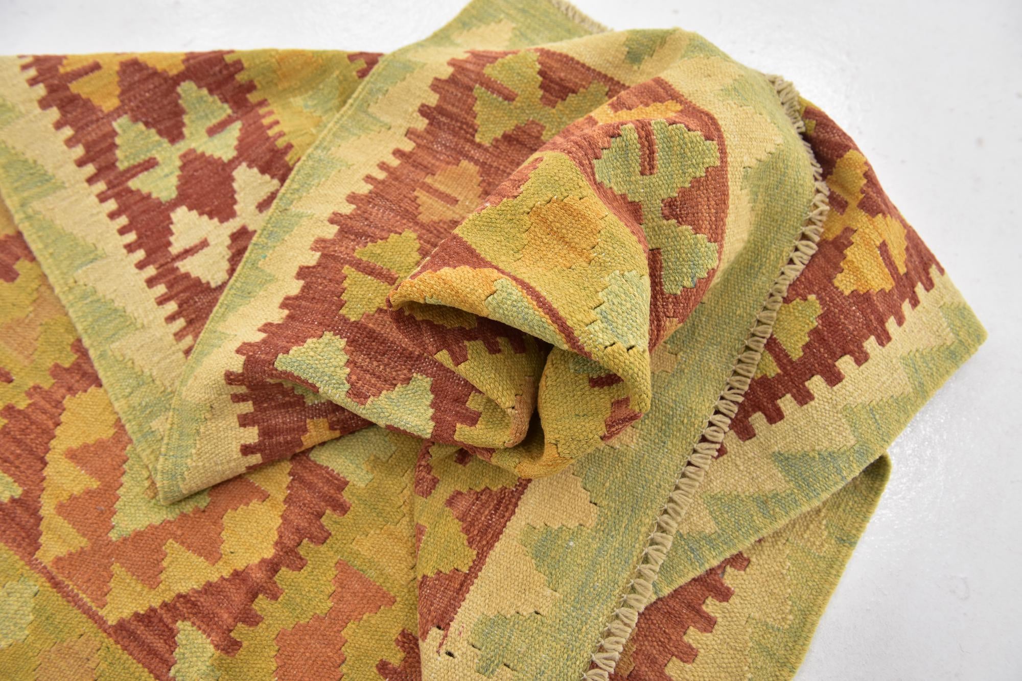 2' 8 x 4' 9 Hand Woven Kilim Waziri Wool Rug