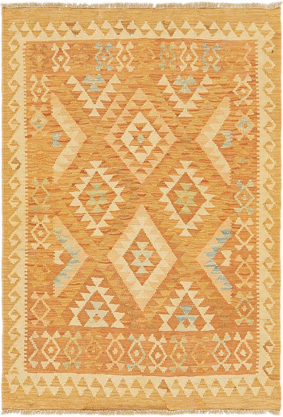 2' 9 x 4' Hand Woven Kilim Waziri Wool Rug