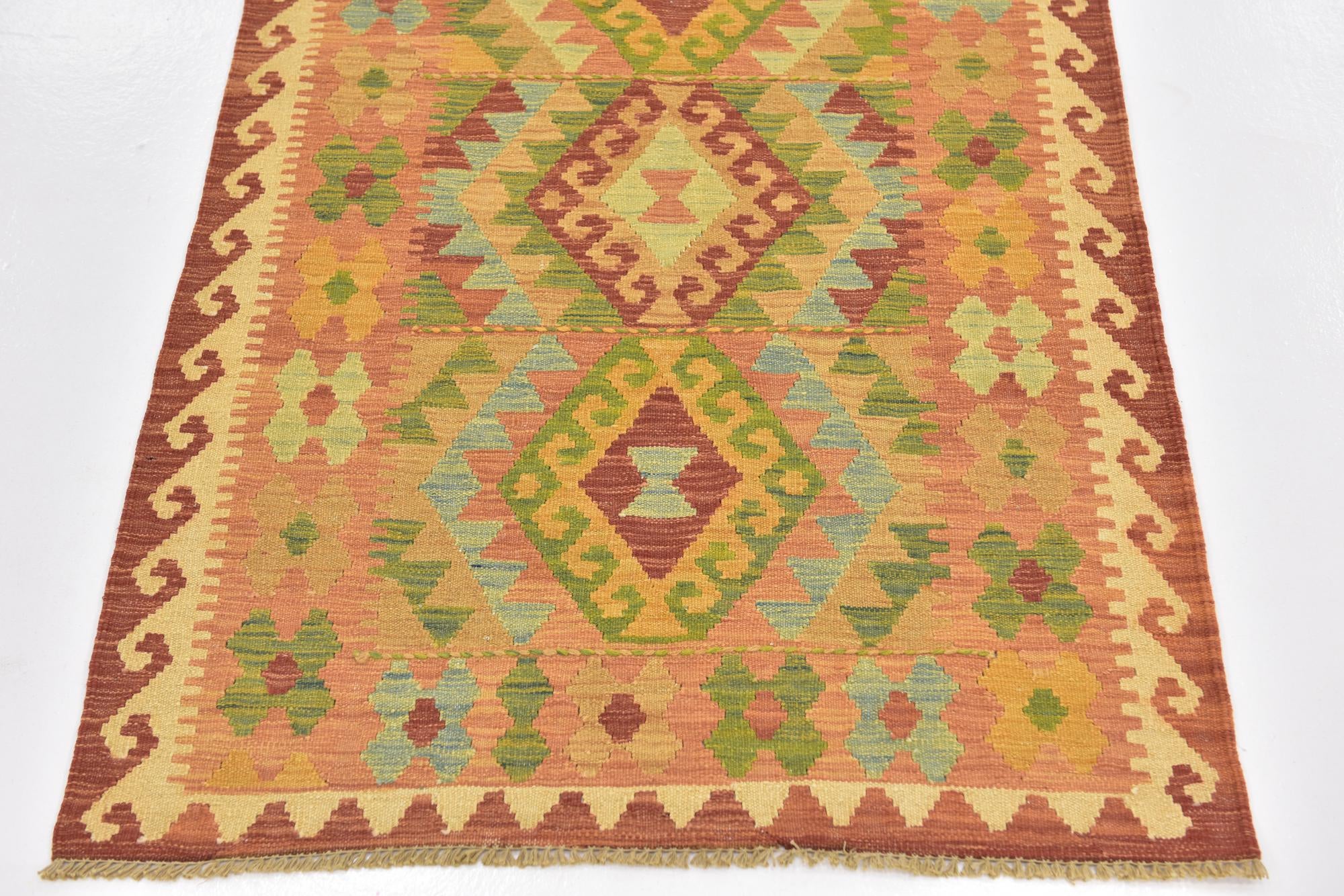 85cm x 130cm Hand Woven Kilim Waziri Wool Rug