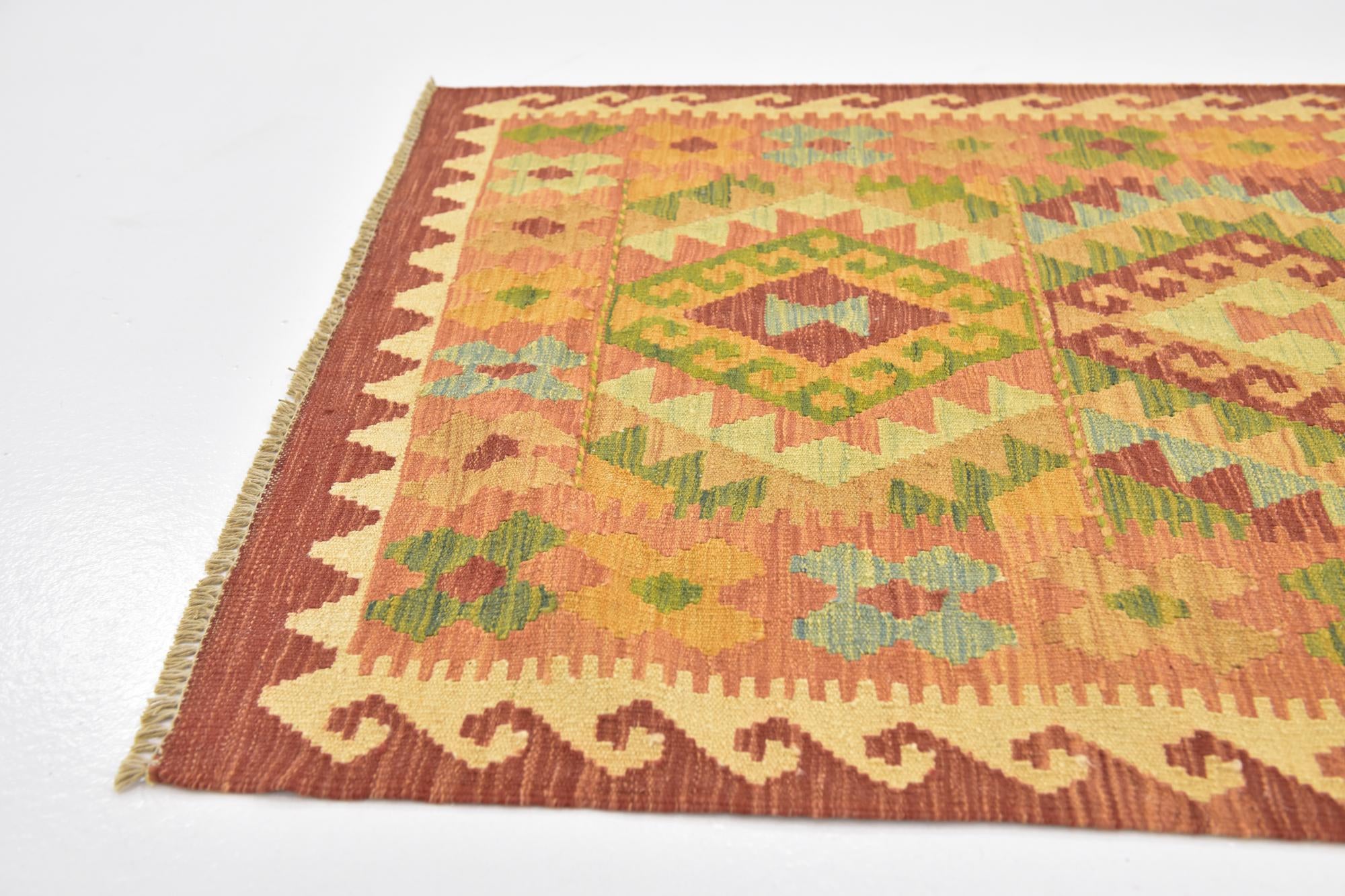85cm x 130cm Hand Woven Kilim Waziri Wool Rug