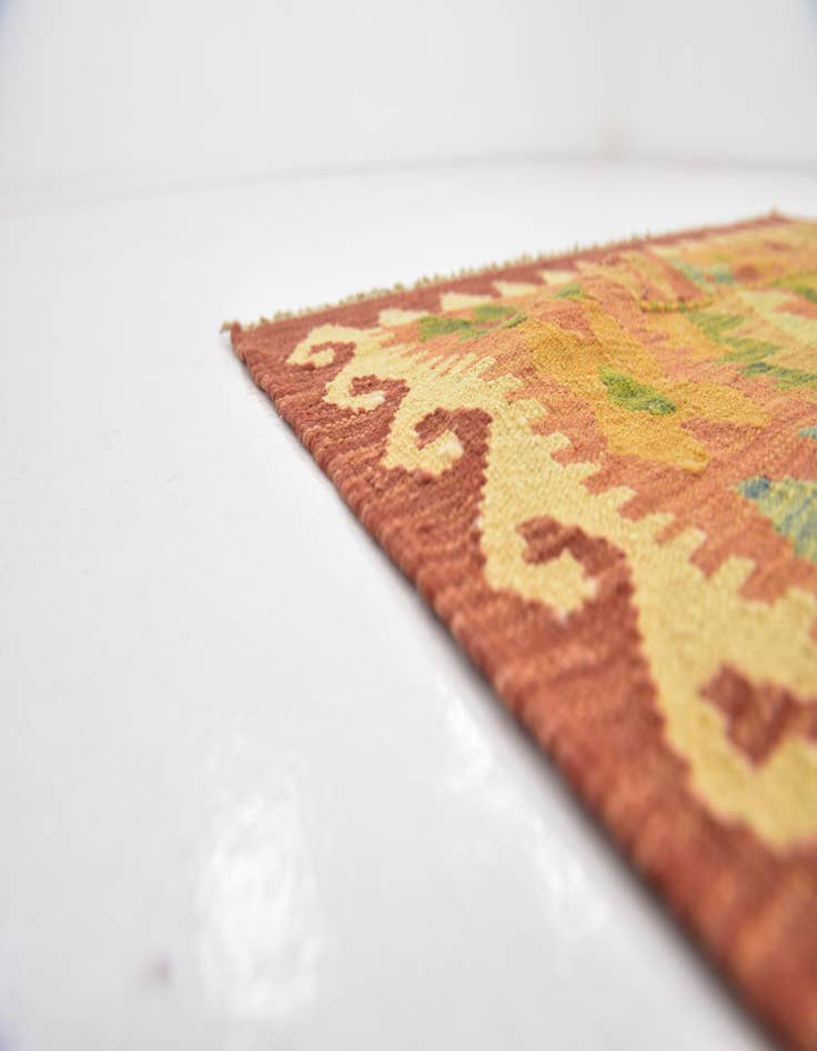 Detail image of 2' 10 x 4' 3  Hand Woven Kilim Waziri Wool Rug