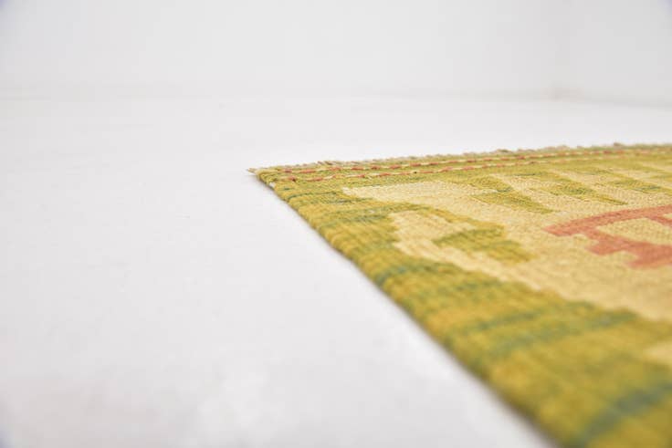 Detail image of 2' 7 x 4' 4 Hand Woven Kilim Waziri Wool Rug