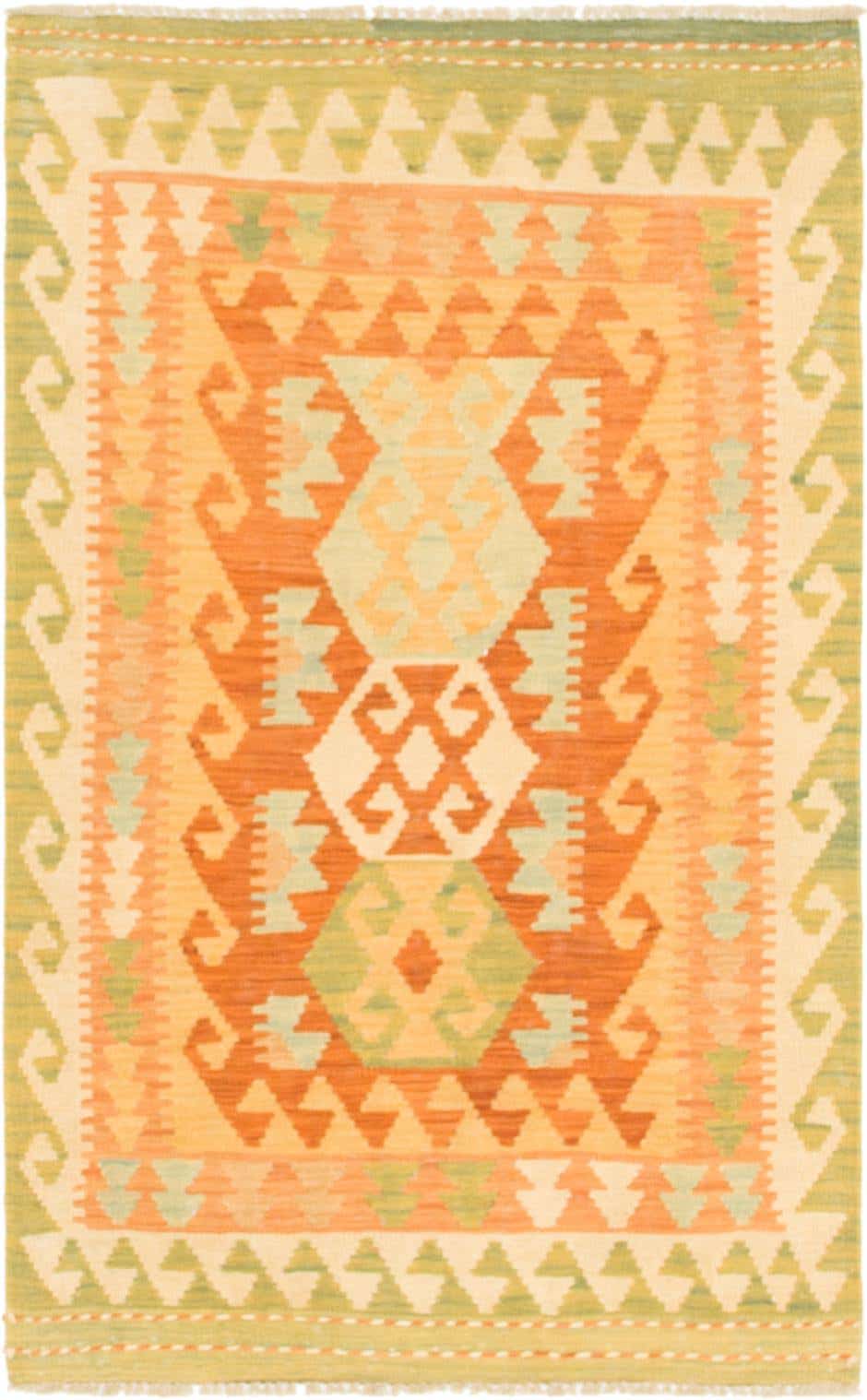 2' 7 x 4' 4 Hand Woven Kilim Waziri Wool Rug