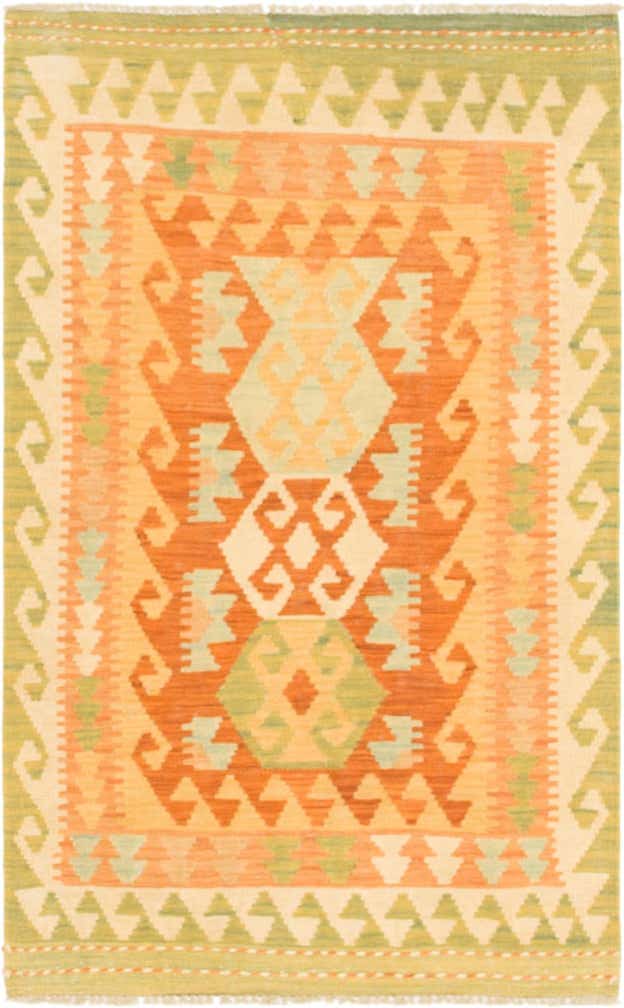 2' 7 x 4' 4 Hand Woven Kilim Waziri Wool Rug
