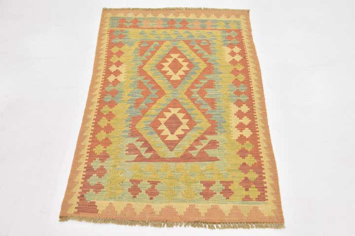 2' 8 x 4' 2 Hand Woven Kilim Waziri Wool Rug