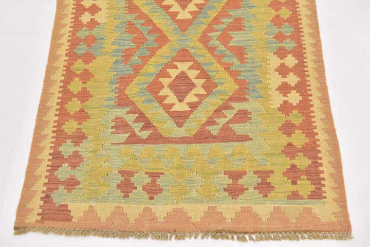 2' 8 x 4' 2 Hand Woven Kilim Waziri Wool Rug