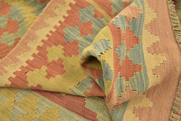 2' 8 x 4' 2 Hand Woven Kilim Waziri Wool Rug