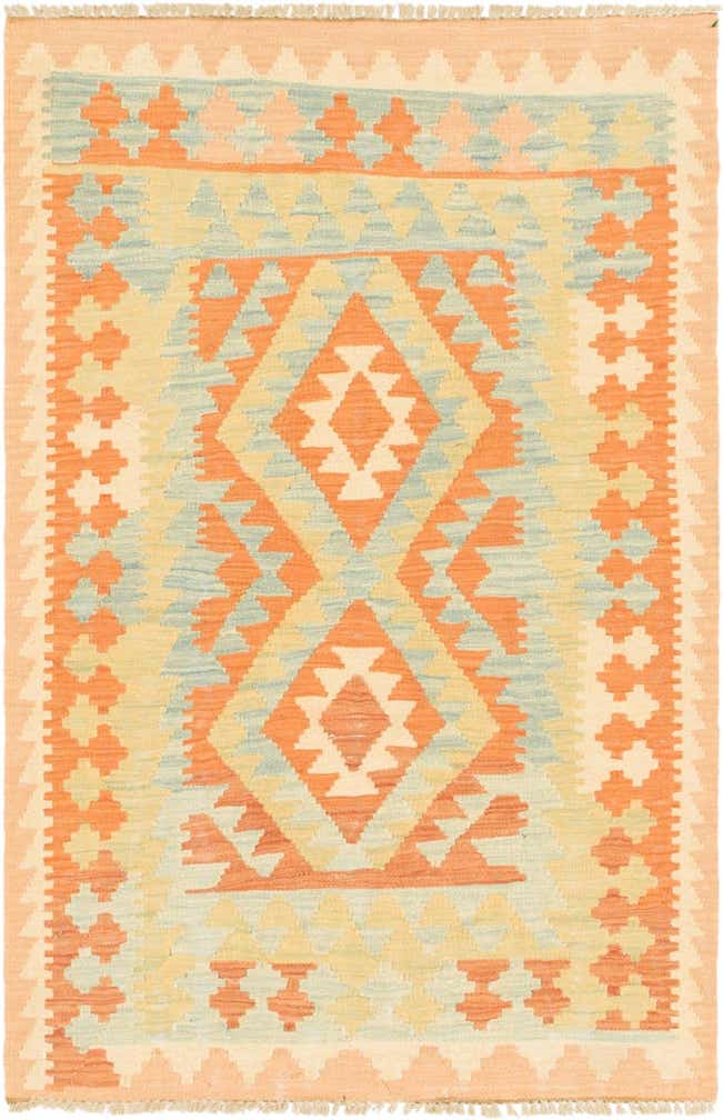 2' 8 x 4' 2 Hand Woven Kilim Waziri Wool Rug