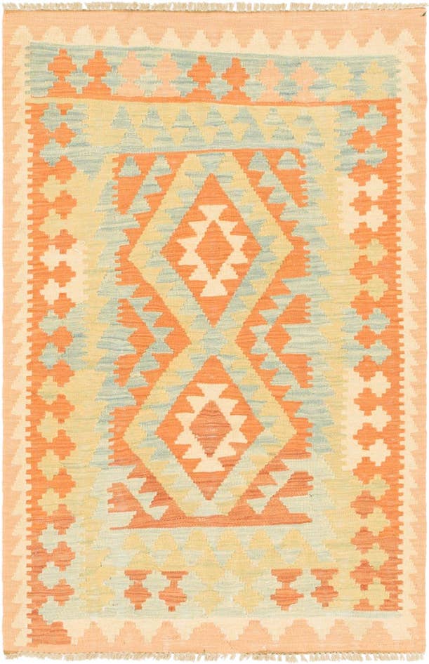 Detail image of 2' 8 x 4' 2 Hand Woven Kilim Waziri Wool Rug