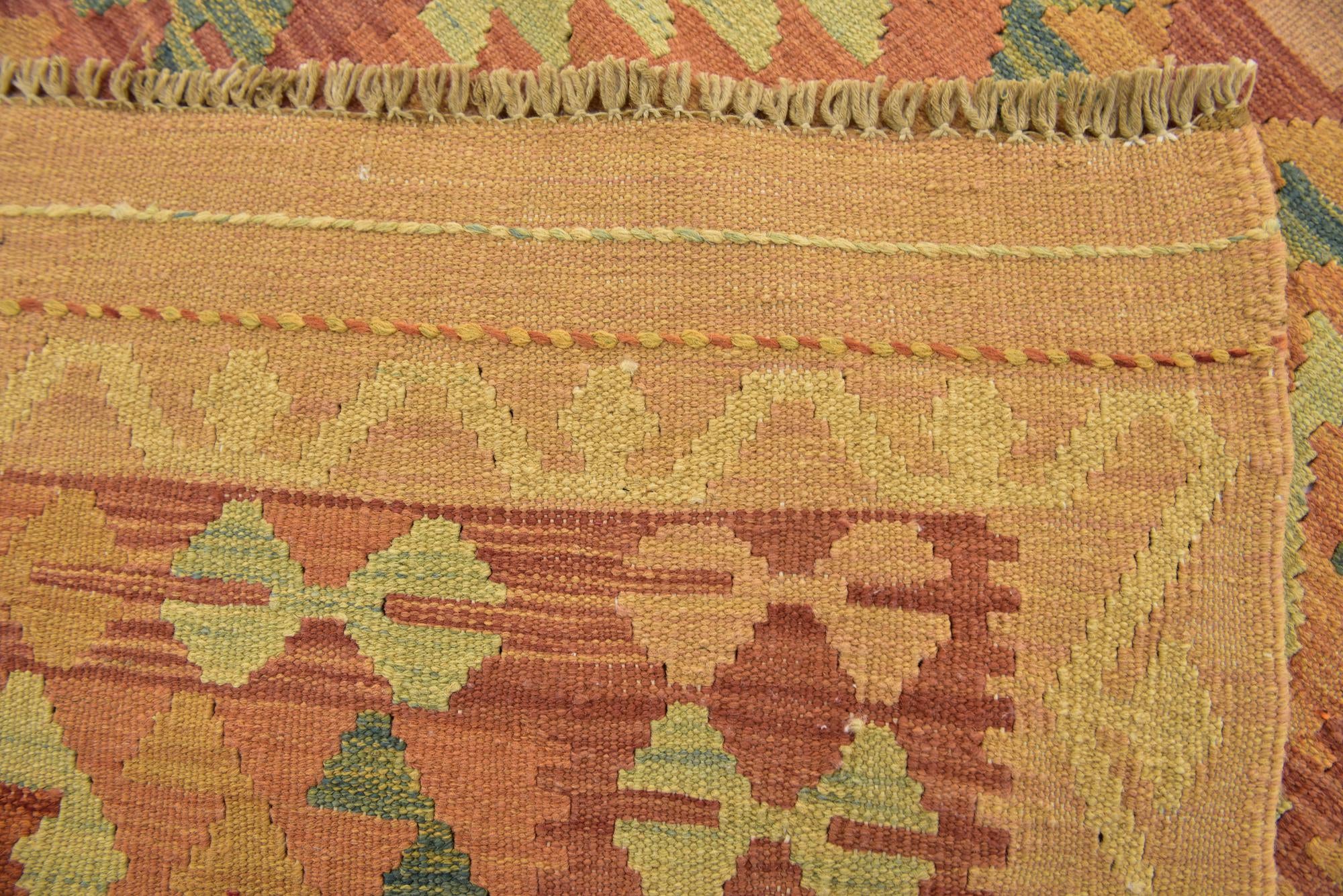 2' 7 x 4' 2 Hand Woven Kilim Waziri Wool Rug