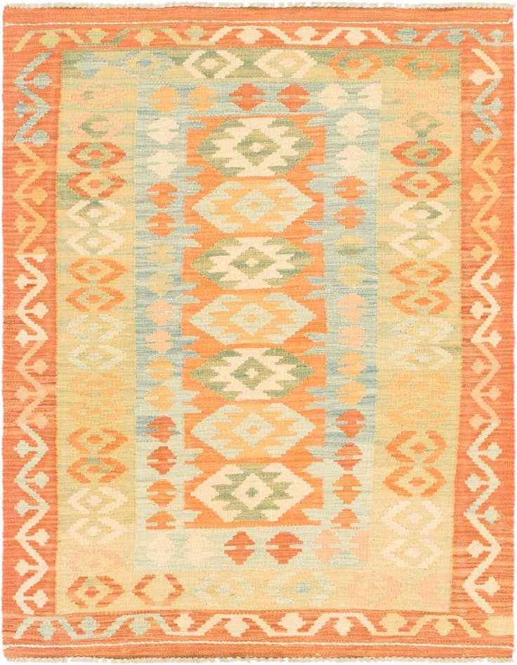 Detail image of 2' 9 x 4' 4 Hand Woven Kilim Waziri Wool Rug