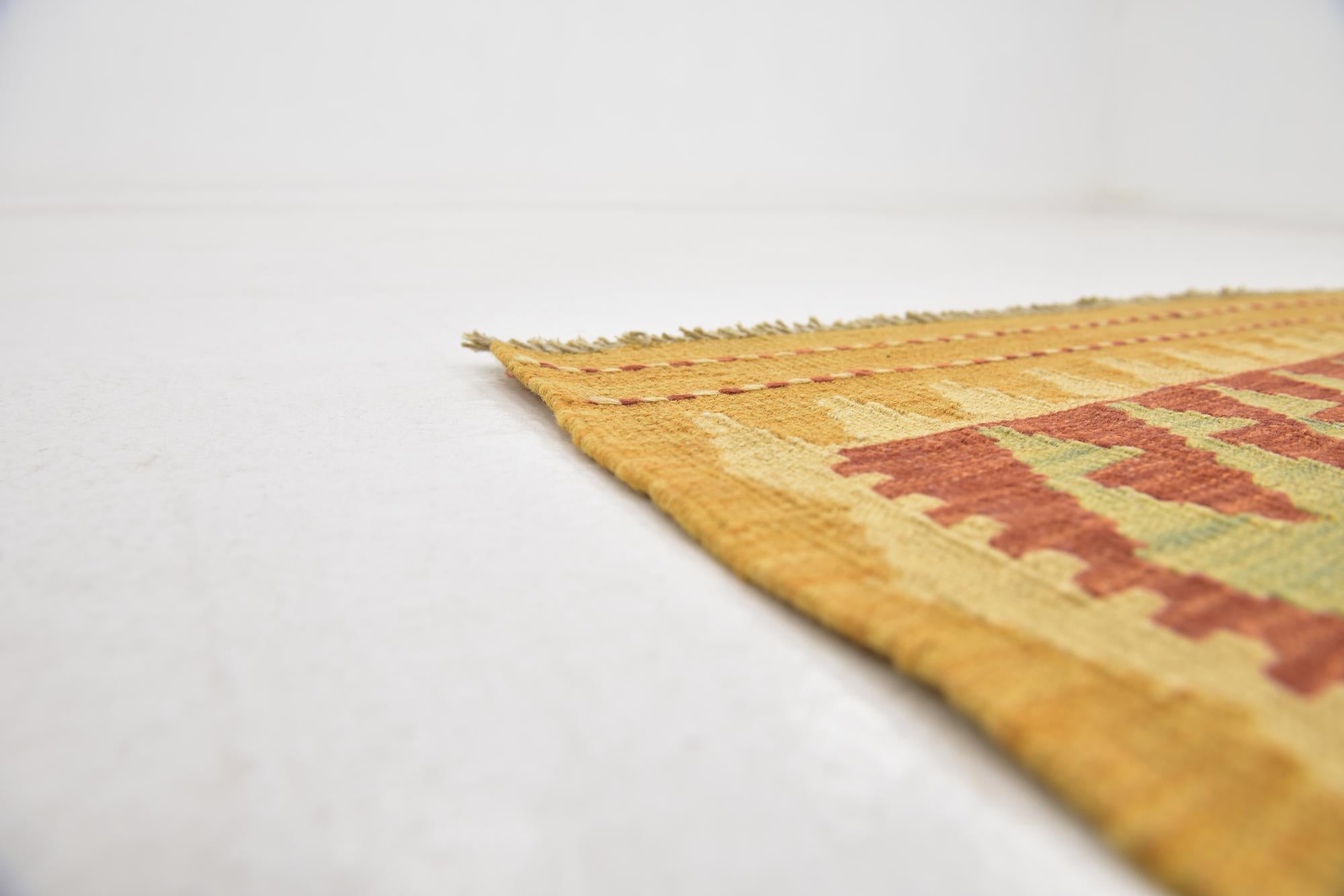 3' 3 x 5' Hand Woven Kilim Waziri Wool Rug