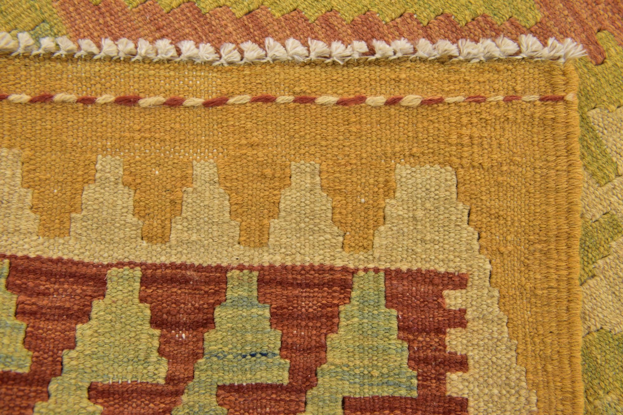 3' 3 x 5' Hand Woven Kilim Waziri Wool Rug